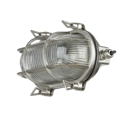 Rustikale Lampen|Metall Lampen*Lido Wandleuchte Außen Nickel Maritim IP64 Echt-Messing