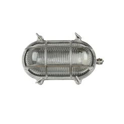 Rustikale Lampen|Metall Lampen*Lido Wandleuchte Außen Nickel Maritim IP64 Echt-Messing