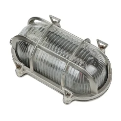 Rustikale Lampen|Metall Lampen*Lido Wandleuchte Außen Nickel Maritim IP64 Echt-Messing