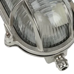 Rustikale Lampen|Metall Lampen*Lido Wandleuchte Außen Nickel Maritim IP64 Echt-Messing