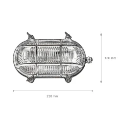 Rustikale Lampen|Metall Lampen*Lido Wandleuchte Außen Nickel Maritim IP64 Echt-Messing