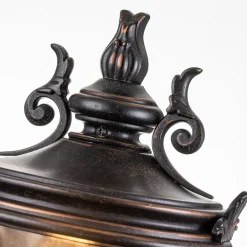 Glaslampen|Metall Lampen*Elstead Wandleuchte außen Rauchglas Aluminium IP44 H: 43,2 cm