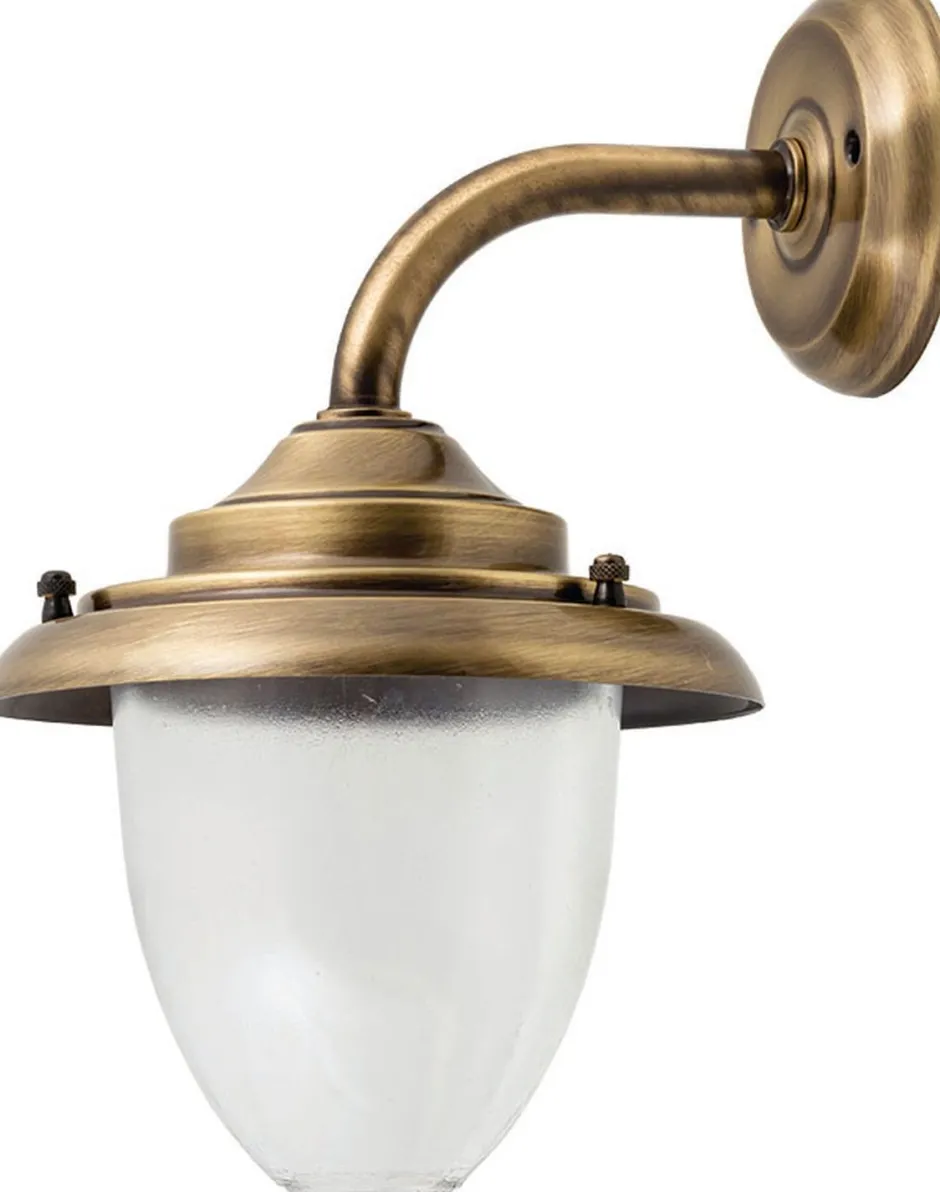 Lido Wandleuchte Außen Rustikal Glas Messing rostfrei< Außenleuchten Antik|Außenleuchten Messing