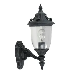 Außenleuchten Antik|Außenwandleuchten*Elstead Wandleuchte außen Schwarz Grün antik Aluminium Glas IP44