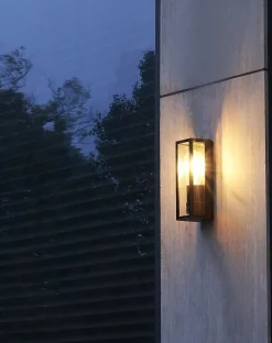 Außenwandleuchten|Metall Lampen*SU-MA Wandleuchte Außen Schwarz IP65 KAMPEN Außenlampe