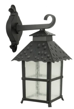 Rustikale Lampen|Metall Lampen*SU-MA Wandleuchte Außen Schwarz Aluminium Glas Rustikal