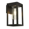Metall Lampen|Moderne Außenleuchten*Searchlight Wandleuchte außen Schwarz matt Klar IP44 H: 27 cm