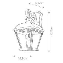 Elstead Wandleuchte außen Schwarz 42,2 cm hoch IP44 E27< Gartenlaternen|Außenwandleuchten