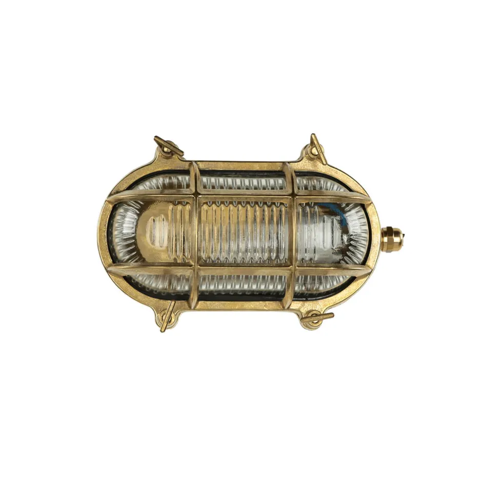 Lido Wandleuchte Außen SKIATHOS Echt Messing Maritim< Metall Lampen|Messinglampen
