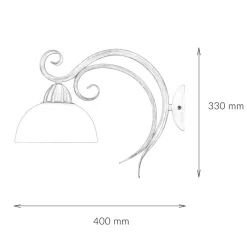 Wohnzimmerlampen|Glaslampen*Luminex Wandleuchte AURORA WHITE in Shabby Weiß
