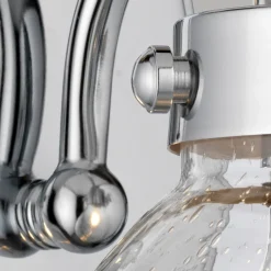 Elstead Wandleuchte Bad H: 22,1 cm IP44 E27 Chrom aus Metall Regenglas< Wandleuchten|Badezimmer Lampe