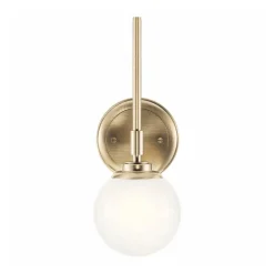 Wandleuchten|Metall Lampen*Elstead Wandleuchte Bad Kugelschirm H: 34,8 cm mit LED G9 3000K