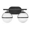 Elstead Wandleuchte Bad Metall Glas IP44 38,1 cm breit Schwarz Weiß< Badezimmer Lampe|Flurlampen