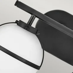 Elstead Wandleuchte Bad Metall Glas IP44 38,1 cm breit Schwarz Weiß< Badezimmer Lampe|Flurlampen