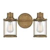 Elstead Wandleuchte Bad Vintage IP44 B: 38,1 cm Metall Glas 2x E27< Wandleuchten|Badezimmer Lampe