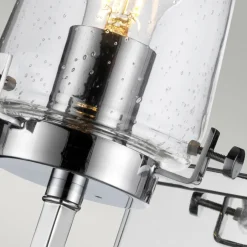 Wandleuchten|Glaslampen*Elstead Wandleuchte Badezimmer Chrom 56 cm hoch E27 IP44