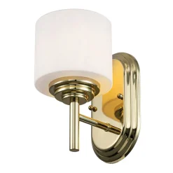 Elstead Wandleuchte Badezimmer LED G9 IP44 H: 21,6 cm Messing Weiß< Wandleuchten|Badezimmer Lampe