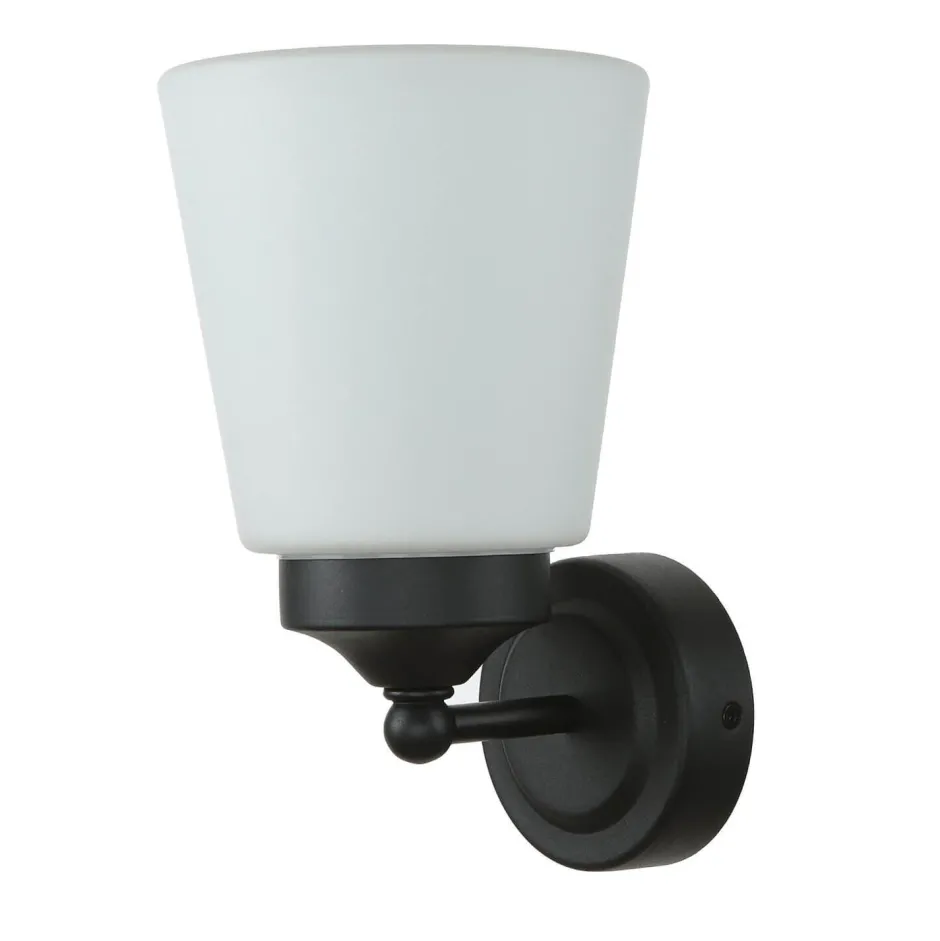 Glaslampen|Feuchtraumleuchten*Nowodvorski Wandleuchte Badezimmer Weiß Schwarz Metall IP44