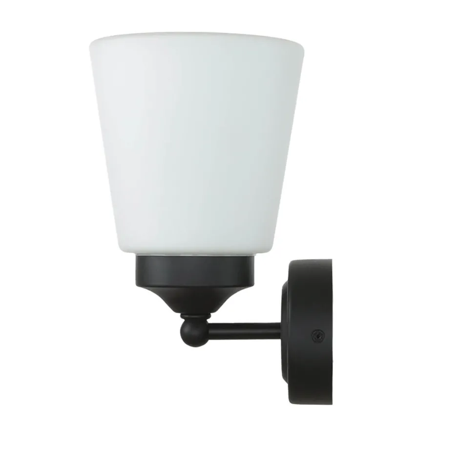 Glaslampen|Feuchtraumleuchten*Nowodvorski Wandleuchte Badezimmer Weiß Schwarz Metall IP44