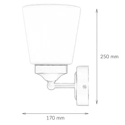 Glaslampen|Feuchtraumleuchten*Nowodvorski Wandleuchte Badezimmer Weiß Schwarz Metall IP44