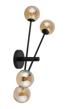 Wandleuchten|Küchenlampen*Sigma Wandleuchte Bernstein Glas Kugeln 4-flammig B:78 cm