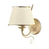 Wandleuchten|Shabby Chic Lampen*Jupiter Wandleuchte BERTHA Shabby Gold Weiß Bett Lampe E27