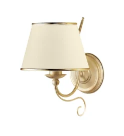 Wandleuchten|Shabby Chic Lampen*Jupiter Wandleuchte BERTHA Shabby Gold Weiß Bett Lampe E27