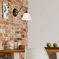 Wandleuchten|Küchenlampen*Lamkur Wandleuchte Braun Glas Metall Rustikal LIRLIN