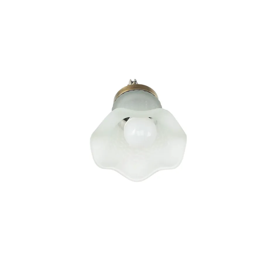 Wandleuchten|Esszimmer Lampen*Giovanni Battista Wandleuchte Bronze hell E14 Echt-Messing Glas