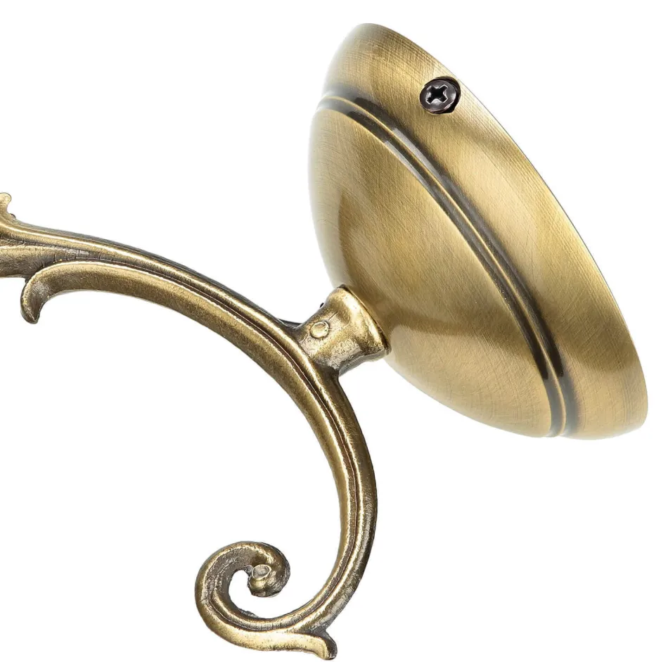 Wandleuchten|Esszimmer Lampen*Giovanni Battista Wandleuchte Bronze hell E14 Echt-Messing Glas