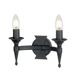 Wohnzimmerlampen|Metall Lampen*Elstead Wandleuchte CAMELOT 7 Schmiedeeisen Lampe Schwarz