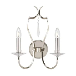 Elstead Wandleuchte CANDELA 12 Echt-Messing Nickel Lampe< Designerlampen|Messinglampen