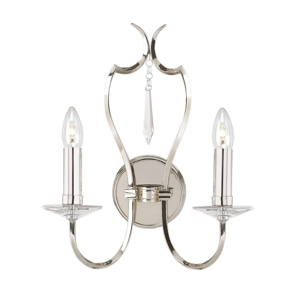 Elstead Wandleuchte CANDELA 12 Echt-Messing Nickel Lampe< Designerlampen|Messinglampen