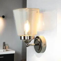 Wandleuchten|Glaslampen*Nowodvorski Wandleuchte Chrom Glas Klar Bali