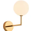Wandleuchten|Schlafzimmer Lampen*Jupiter Wandleuchte Echt-Messing Glas G9 T:27,5 cm in Gold