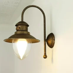 Wandleuchten|Esszimmer Lampen*Giovanni Battista Wandleuchte Echt-Messing in Bronze Antik Al Mare