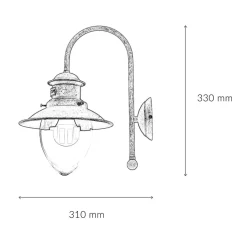 Wandleuchten|Esszimmer Lampen*Giovanni Battista Wandleuchte Echt-Messing in Bronze Antik Al Mare