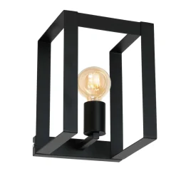 Wandleuchten|Flurlampen*Luminex Wandleuchte eckig Schwarz Modern Metall für E27