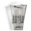 Wandleuchten|Flurlampen*Elstead Wandleuchte EDDA in Silber 2xE14 Glas Modern Lampe