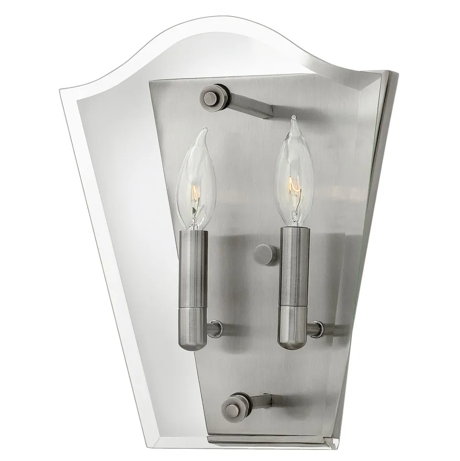 Wandleuchten|Flurlampen*Elstead Wandleuchte EDDA in Silber 2xE14 Glas Modern Lampe