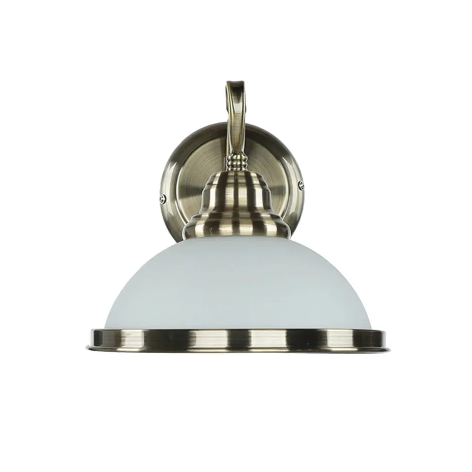 Wandleuchten|Küchenlampen*Easylight Wandleuchte ELISETT mit Glasschirm Antik