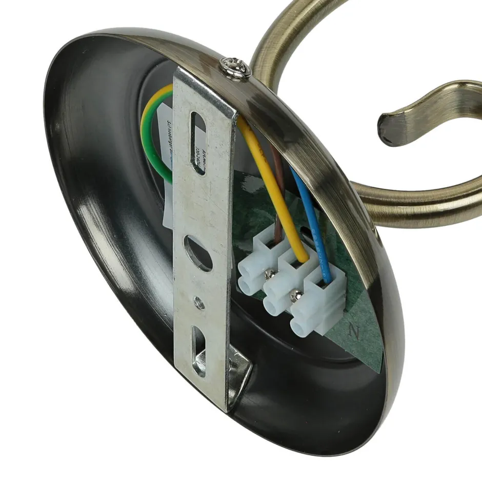 Wandleuchten|Küchenlampen*Easylight Wandleuchte ELISETT mit Glasschirm Antik