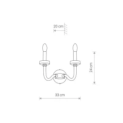 Wandleuchten|Glaslampen*Nowodvorski Wandleuchte 2-flammig E14 elegant innen Leuchter