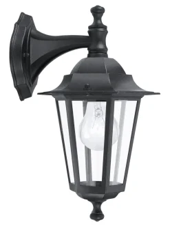 Rustikale Lampen|Maritime Lampen*Eglo Wandleuchte für Außen LATERNA 4 in schwarz