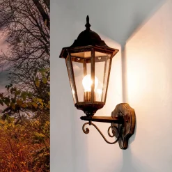 Easylight Wandleuchte für Außen Schwarz Kupfer BRISTOL II IP44 E27< Rustikale Lampen|Rustikale Außenleuchten