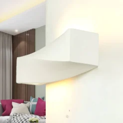 Wandleuchten|Flurlampen*Sollux Wandleuchte Gips bemalbar Weiß E27 TAURUS