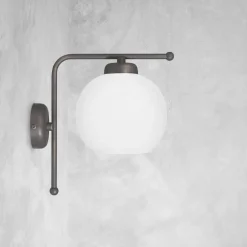 Wandleuchten|Badezimmer Lampe*Giovanni Battista Wandleuchte Glas Messing H: 25 cm in Bronze Weiß E27