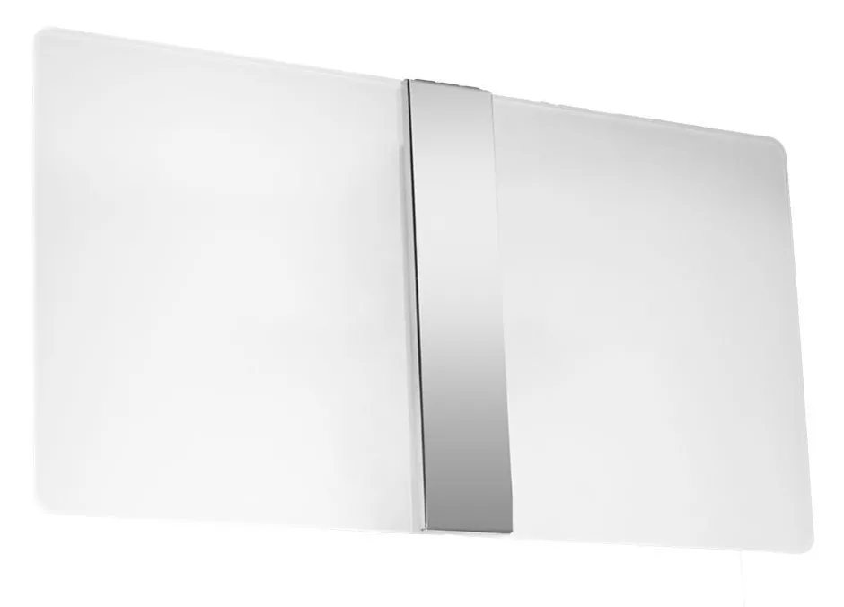 Wohnzimmerlampen|Glaslampen*Sollux Wandleuchte Glas Metall 35 cm breit Weiß Chrom 2x G9