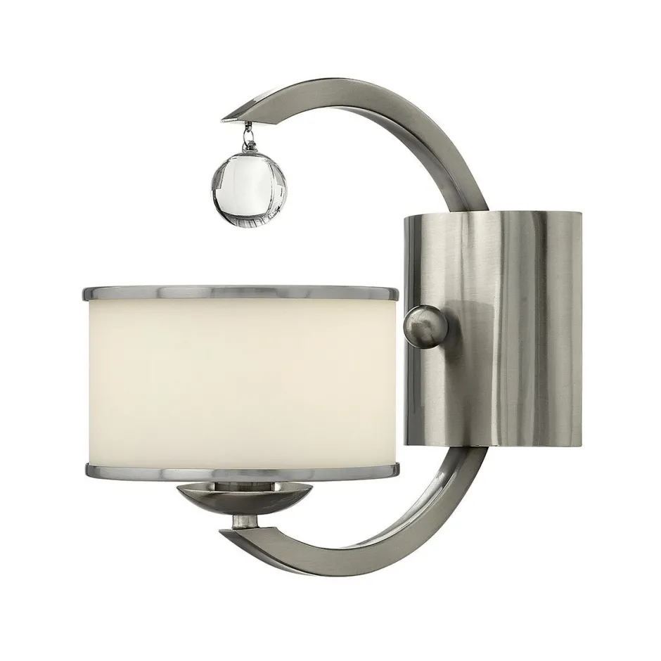 Wandleuchten|Moderne Lampen*Elstead Wandleuchte Glas Metall in Weiß Nickel Flur Treppe