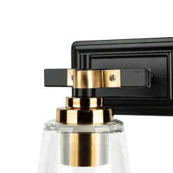 Glaslampen|Industrie Lampen*Easylight Wandleuchte Glas Metall in Schwarz Messing Industrial